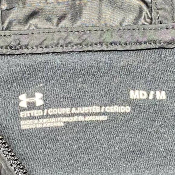 Under Armour UA Sportstyle Anorak Jacket Men's Medium Black Hooded 1/4 Zip - Picture 11 of 12